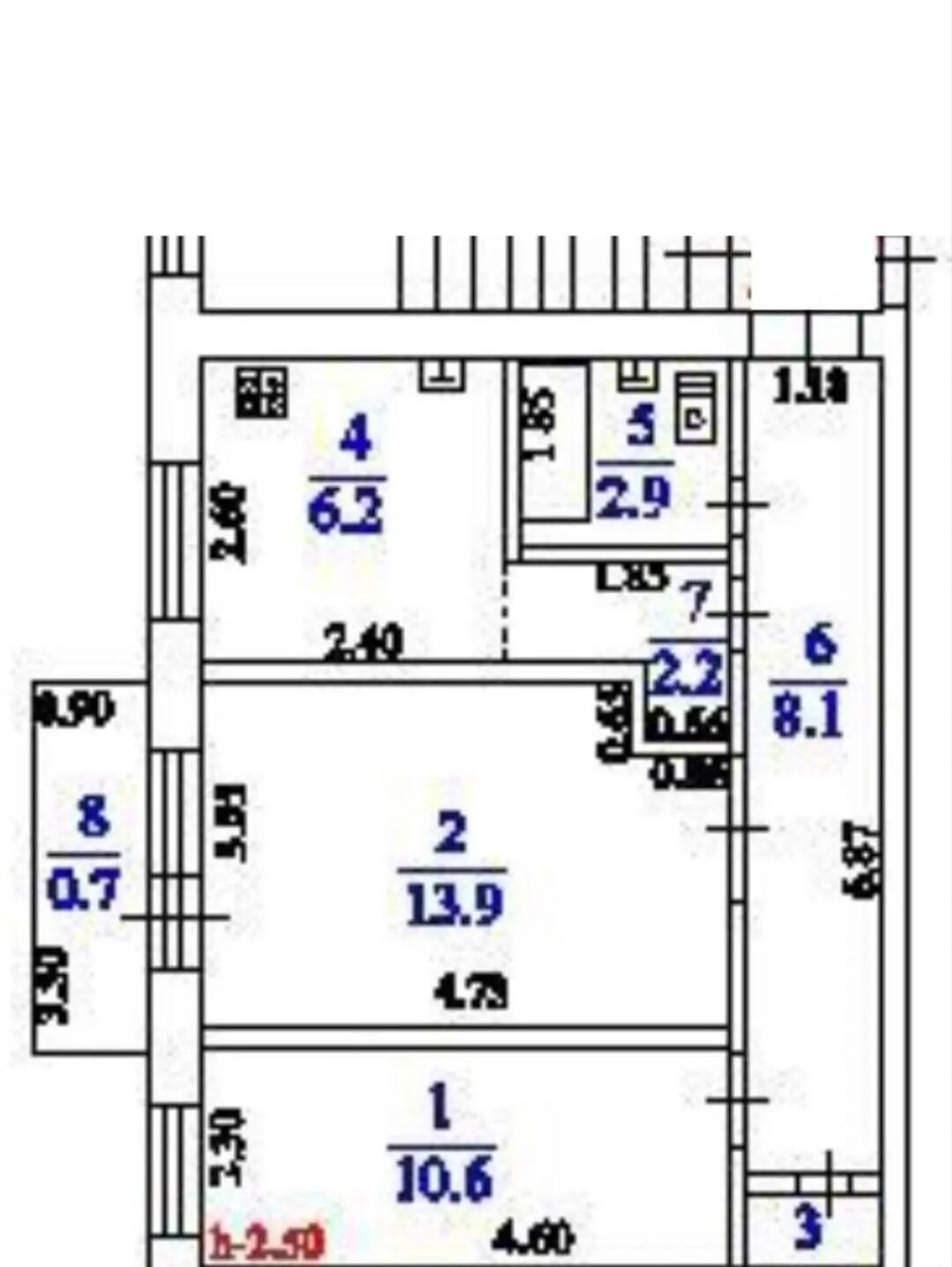2-комнатная 46.8 м2 в ЖК undefined корпус null этаж 4
