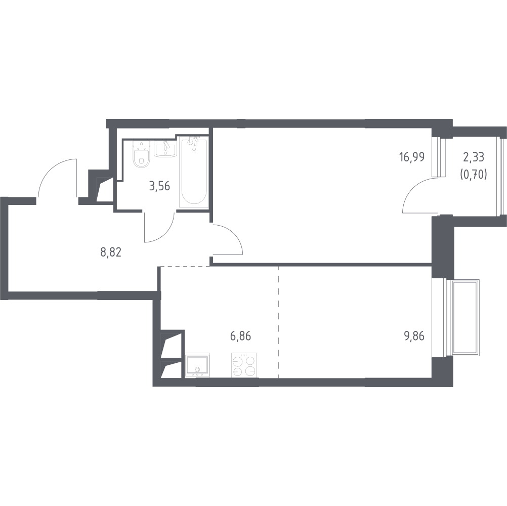 Студия 46 м2 в ЖК Долина Яузы корпус null этаж 7