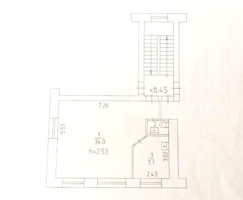 2-комнатная 42.6 м2 в ЖК undefined корпус null этаж 2