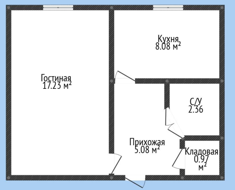 1-комнатная 35 м2 в ЖК undefined корпус null этаж 1