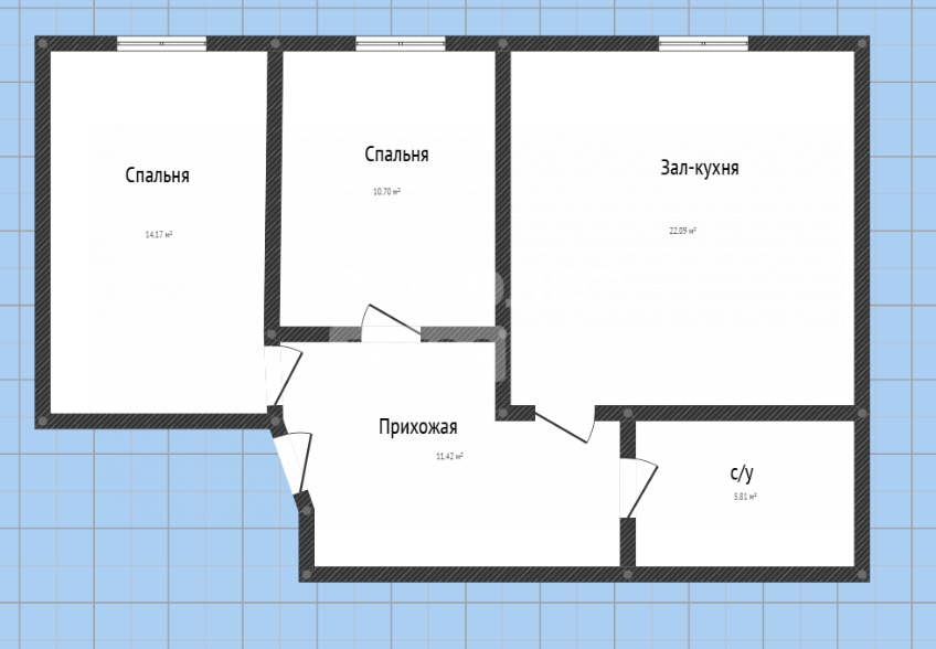 2-комнатная 65 м2 в ЖК undefined корпус null этаж 4