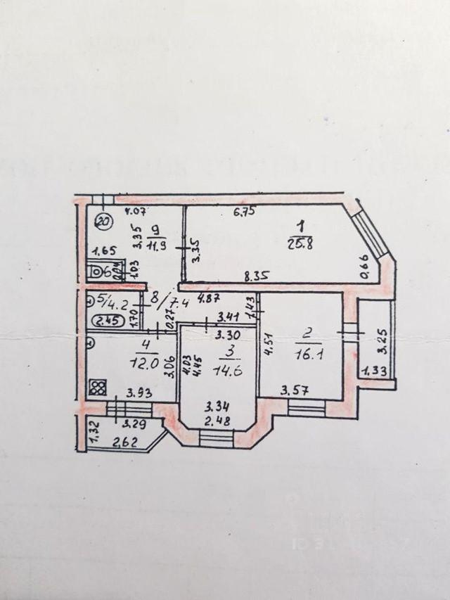 3-комнатная 97.8 м2 в ЖК undefined корпус null этаж 6