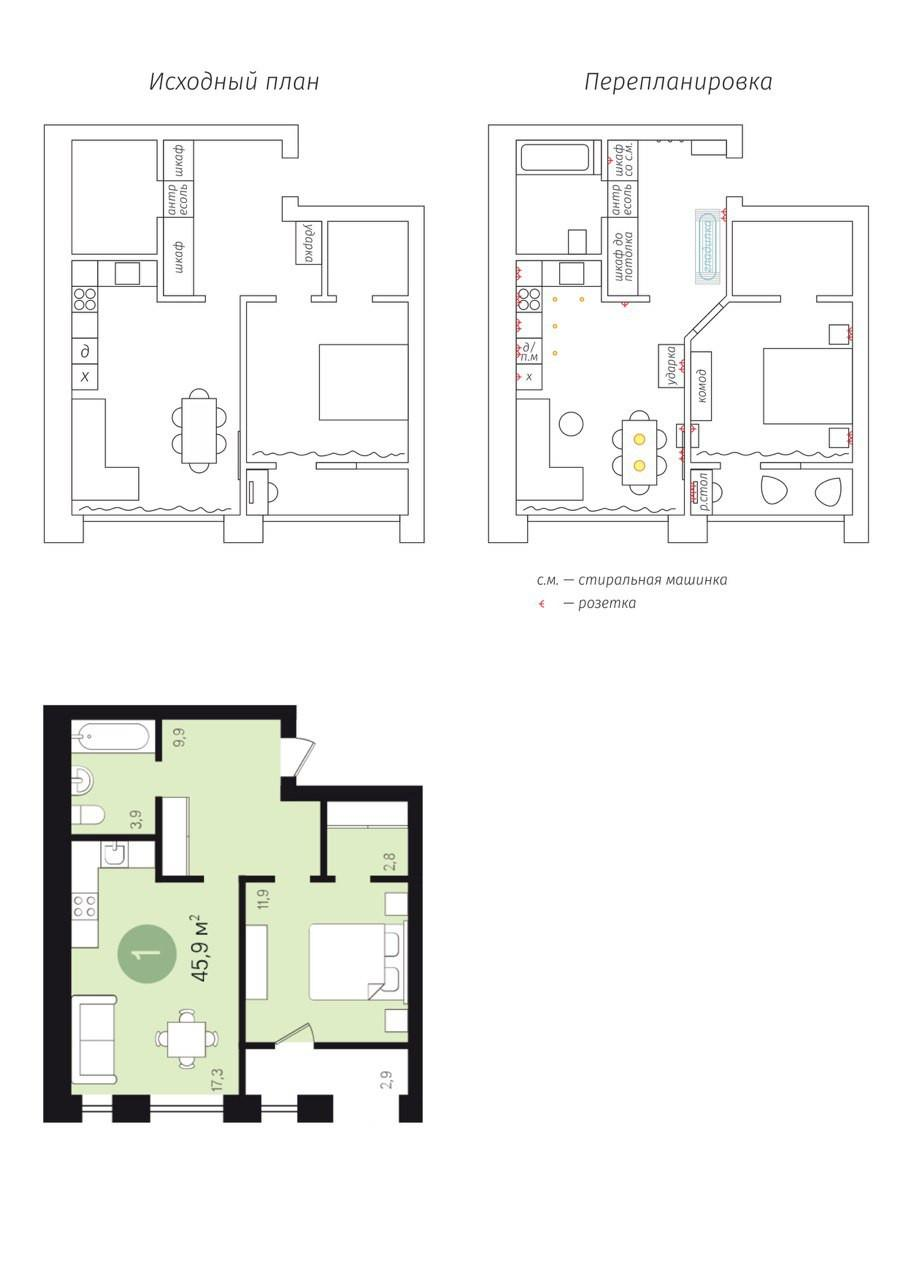 1-комнатная 47.1 м2 в ЖК undefined корпус null этаж 8