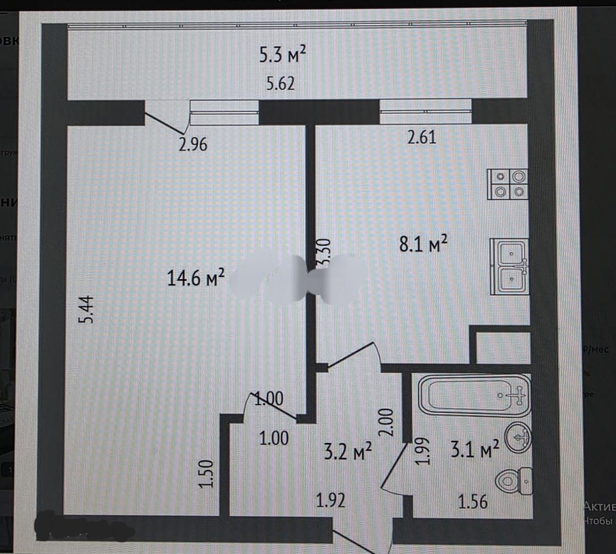 1-комнатная 34.1 м2 в ЖК undefined корпус null этаж 10