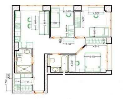 3-комнатная 65 м2 в ЖК undefined корпус null этаж 3