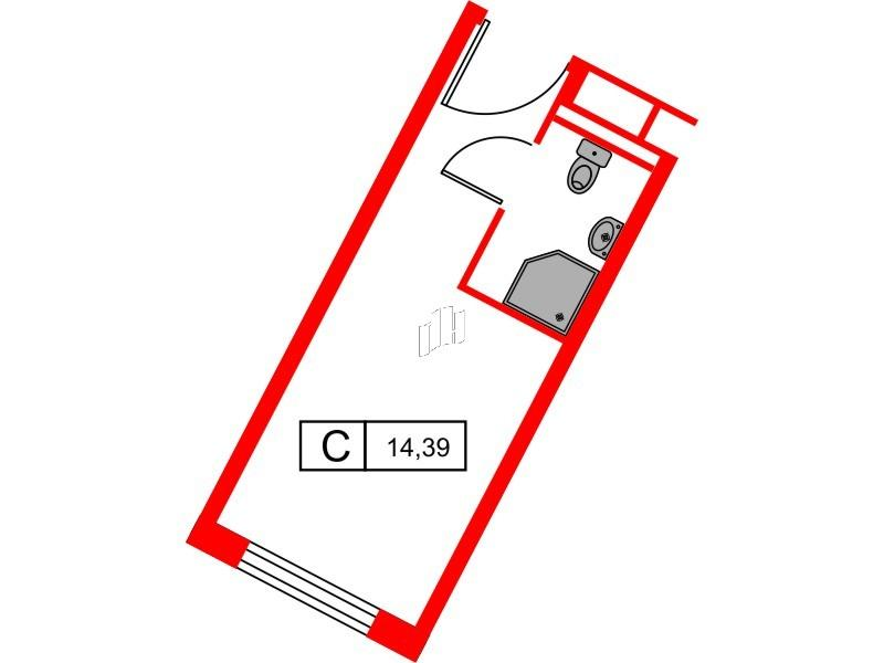 Студия 14 м2 в ЖК Vertical Московская корпус null этаж 26