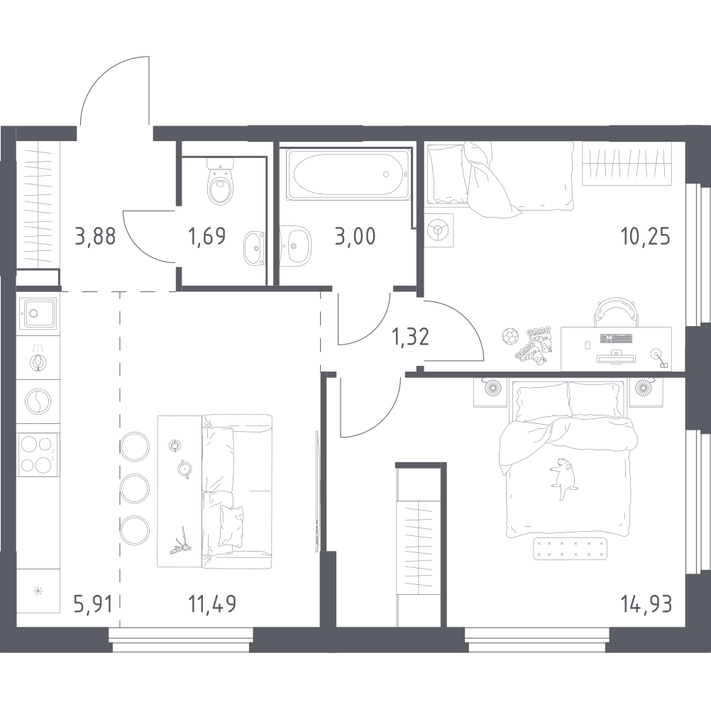 Студия 52 м2 в ЖК Донские Легенды корпус null этаж 12