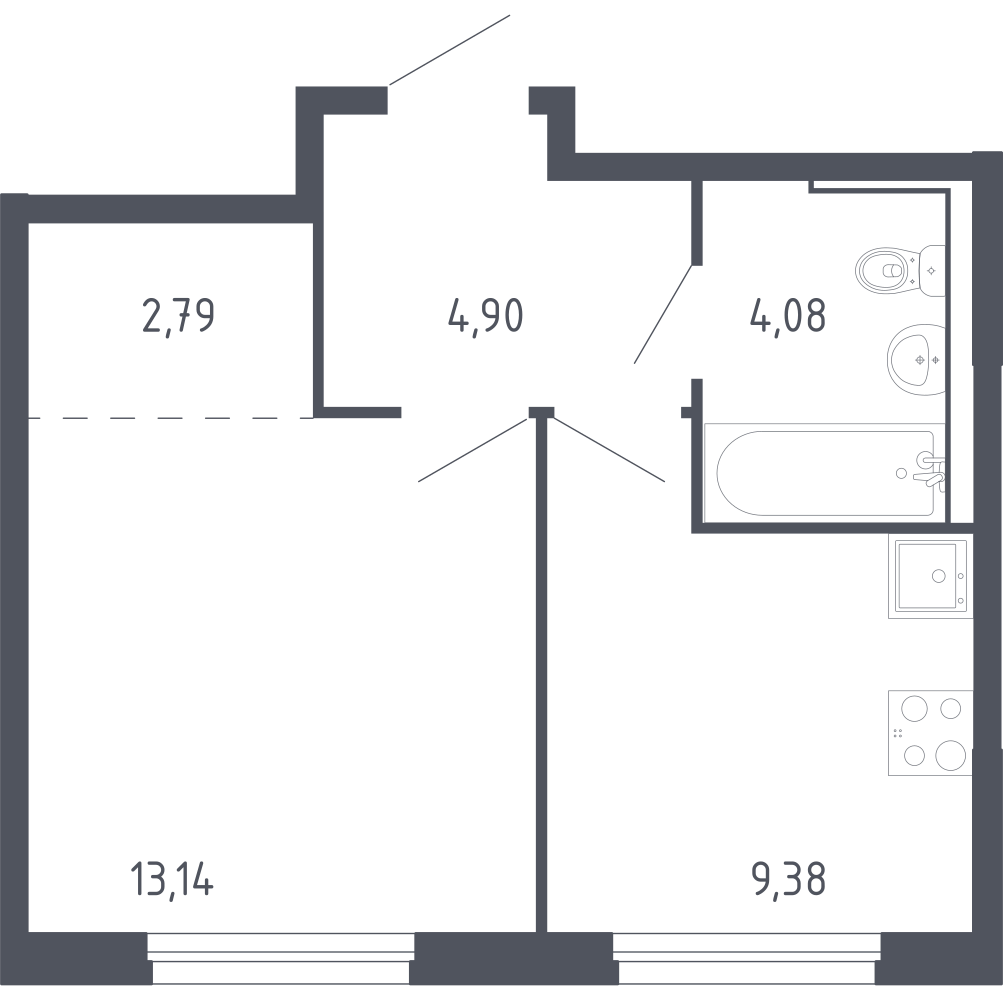 1-комнатная 33 м2 в ЖК Чаркова 72 корпус null этаж 3