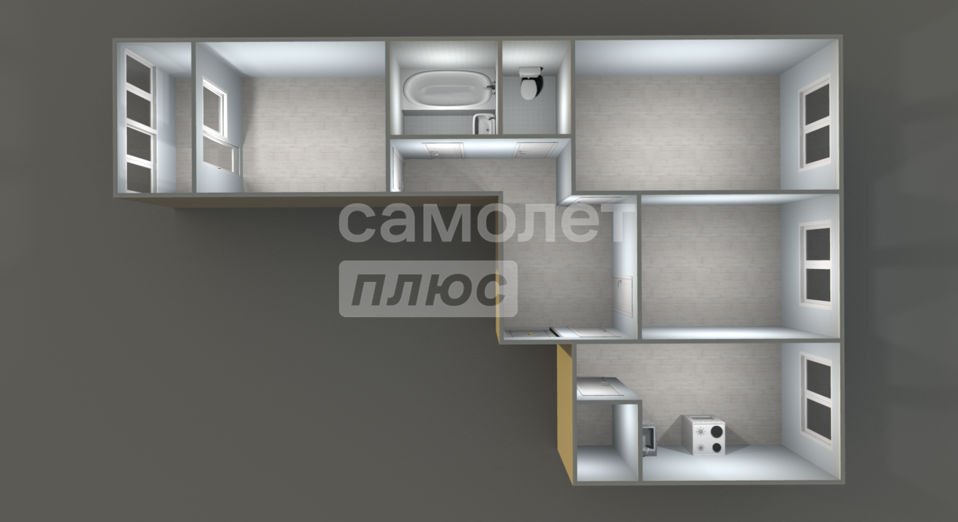 3-комнатная 63 м2 в ЖК undefined корпус null этаж 3