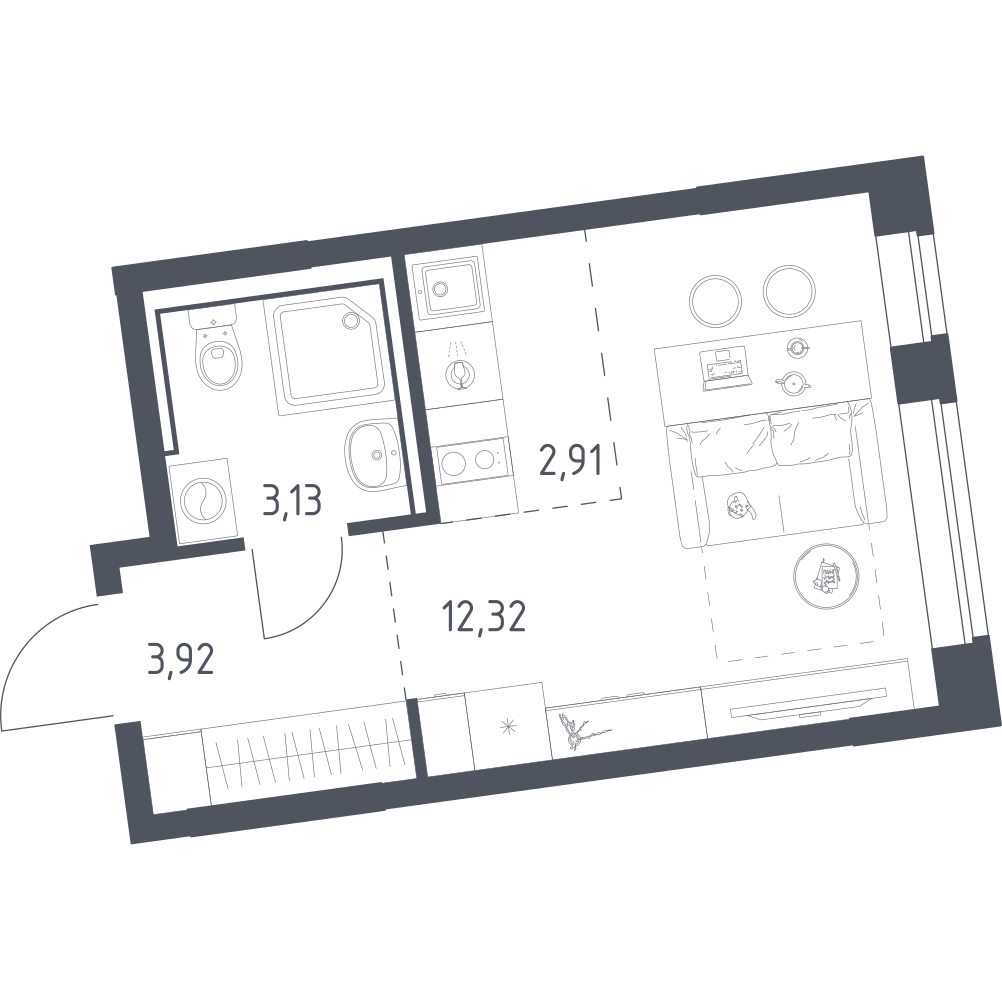 Студия 22 м2 в ЖК Подольские кварталы корпус null этаж 5