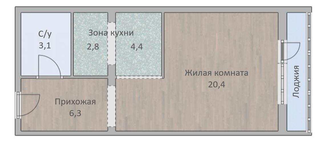 Студия 38 м2 в ЖК undefined корпус null этаж 8