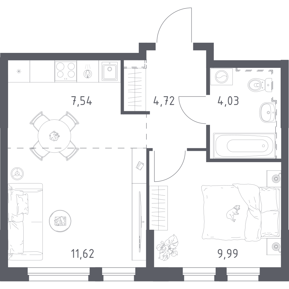 Студия 37 м2 в ЖК Урбан Мартен корпус null этаж 11