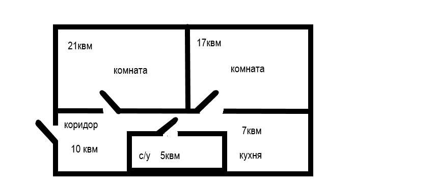 2-комнатная 61.8 м2 в ЖК undefined корпус null этаж 1