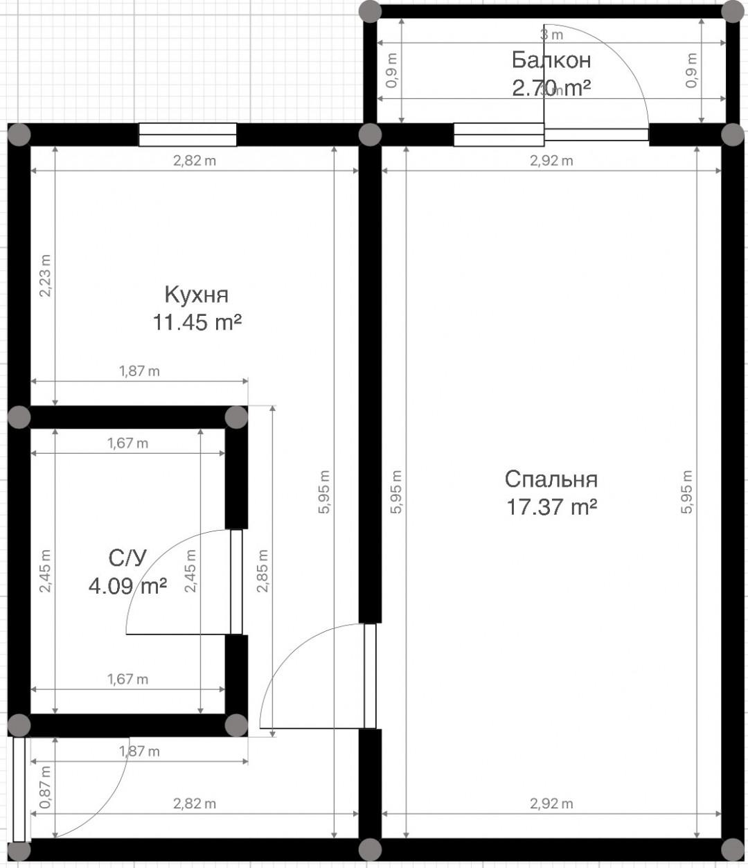 1-комнатная 30 м2 в ЖК undefined корпус null этаж 4