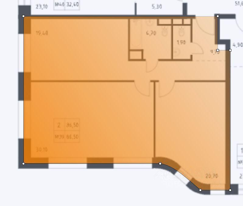 2-комнатная 173.6 м2 в ЖК undefined корпус null этаж 4