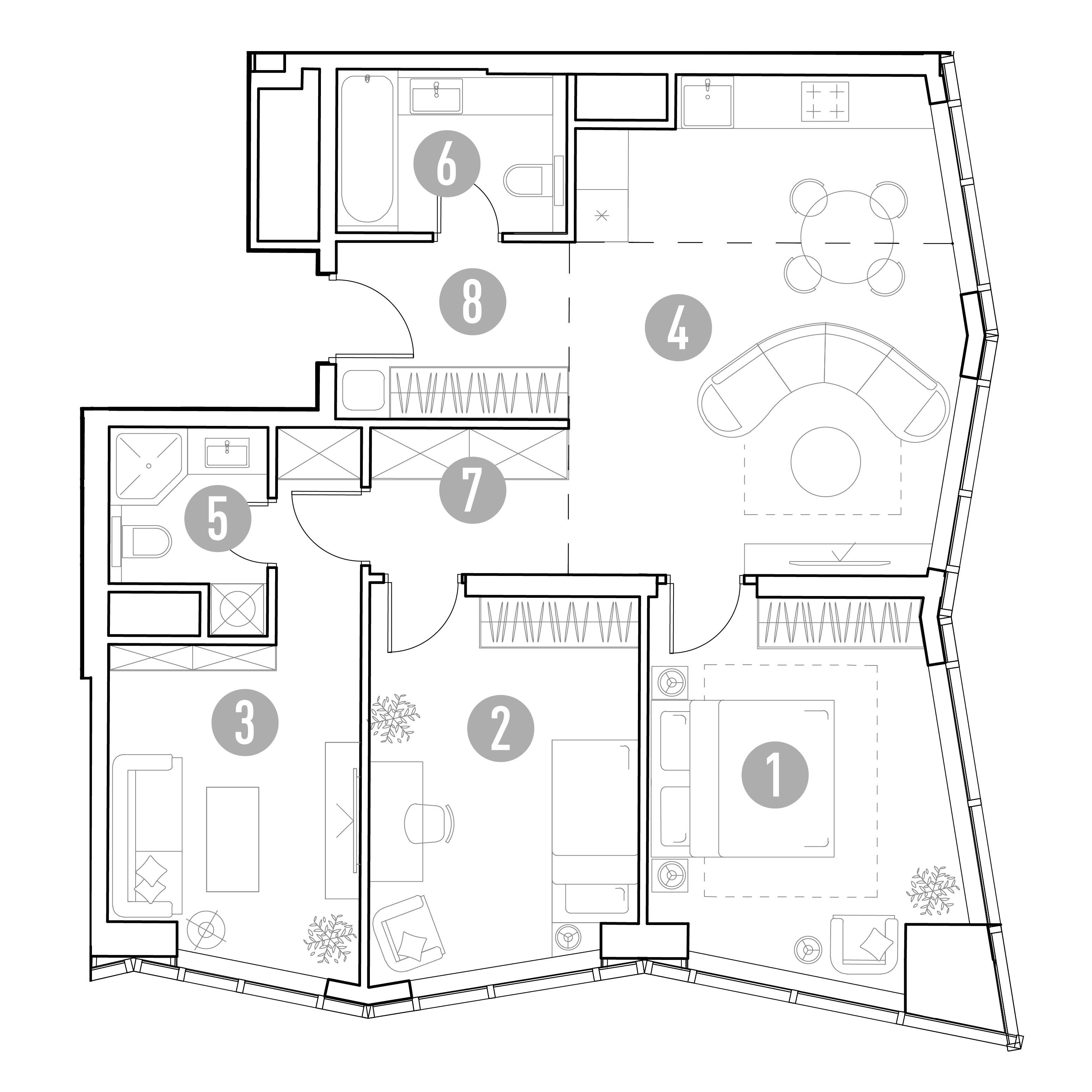 3-комнатная 82 м2 в ЖК УНО.Горбунова корпус null этаж 27