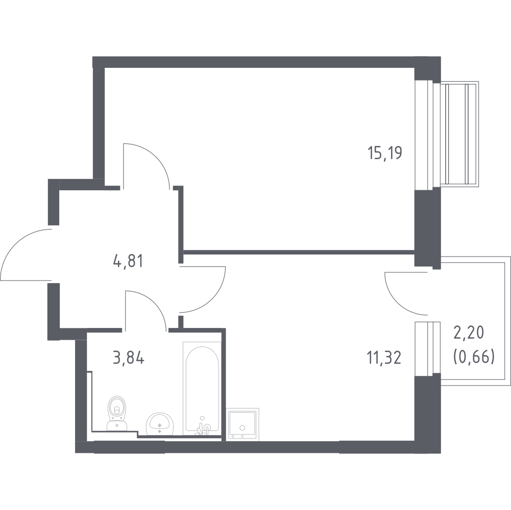1-комнатная 35 м2 в ЖК Рублёвский Квартал корпус null этаж 7