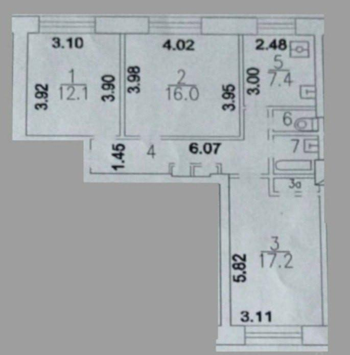 3-комнатная 67 м2 в ЖК undefined корпус null этаж 2