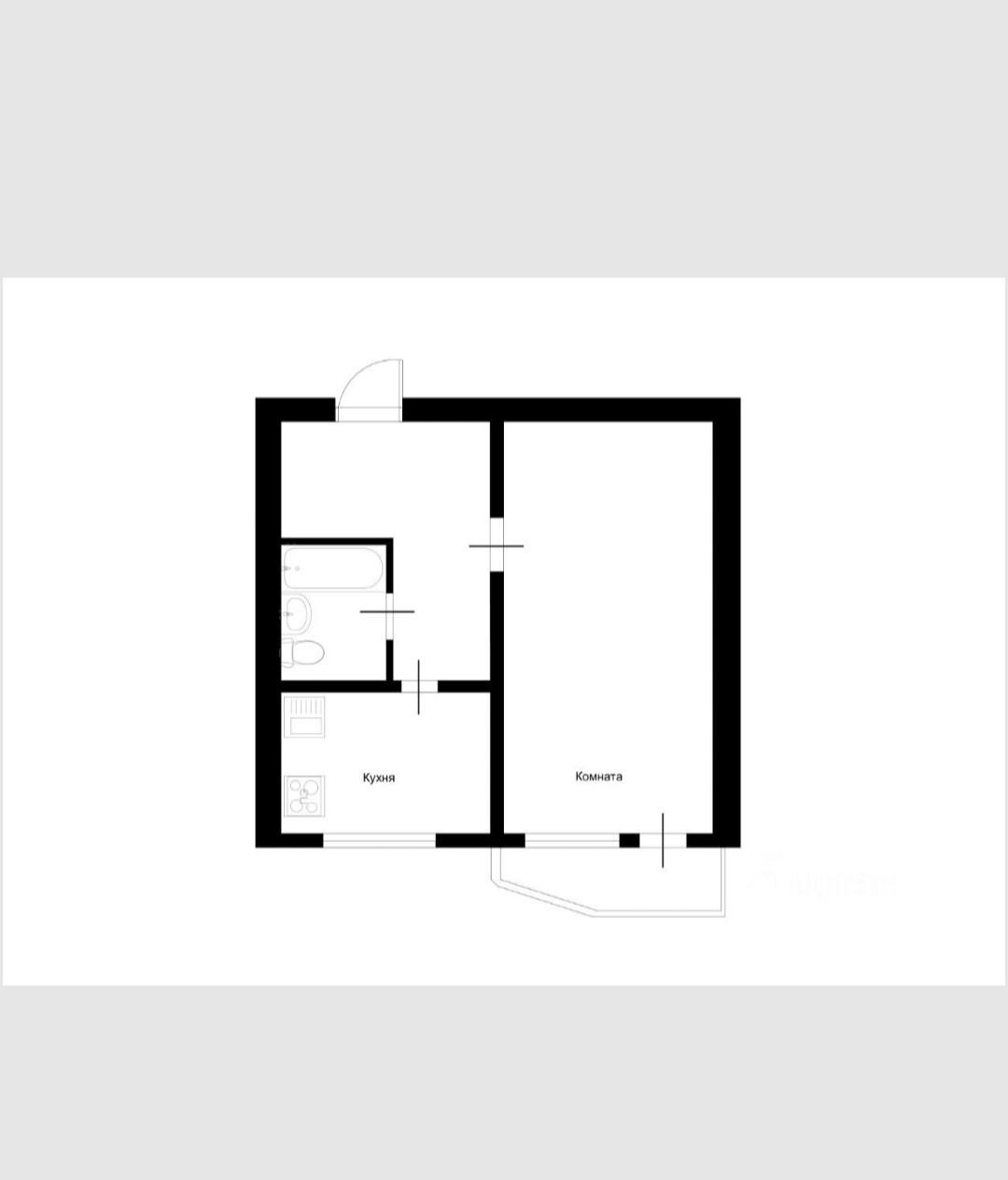 1-комнатная 38.5 м2 в ЖК undefined корпус null этаж 4