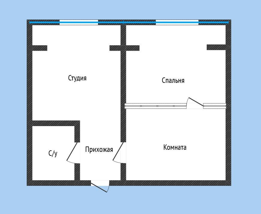 2-комнатная 47 м2 в ЖК undefined корпус null этаж 9