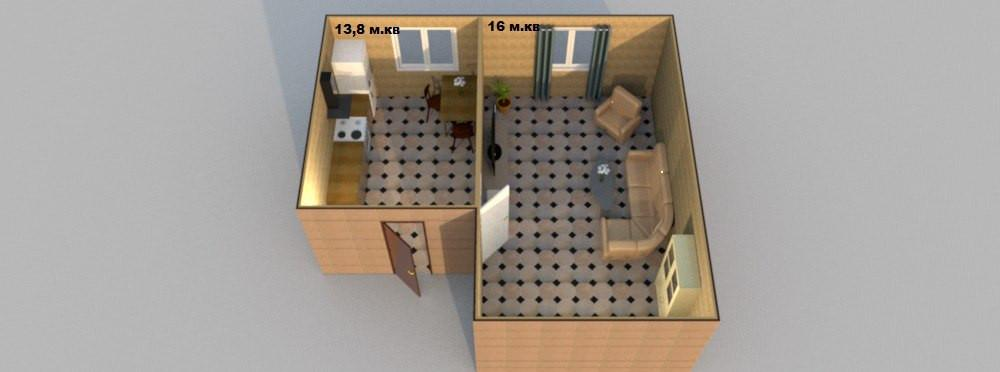 Студия 29.8 м2 в ЖК undefined корпус null этаж 2