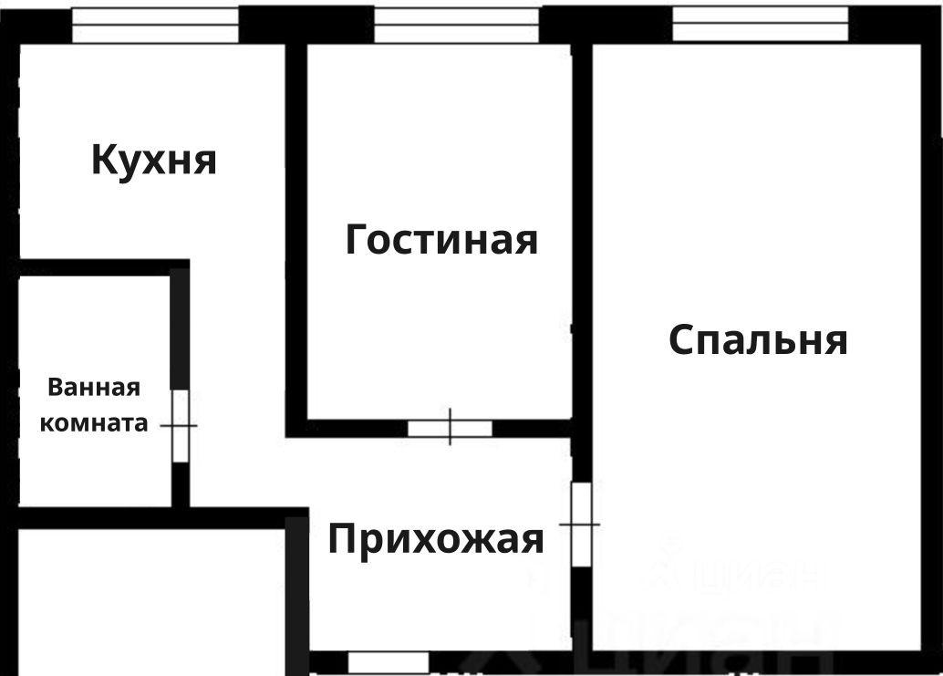 2-комнатная 44.3 м2 в ЖК undefined корпус null этаж 9