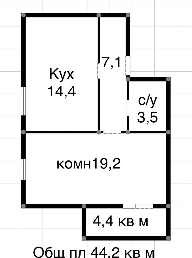 1-комнатная 44.2 м2 в ЖК undefined корпус null этаж 5