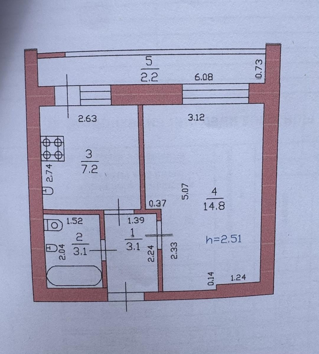 1-комнатная 28.2 м2 в ЖК undefined корпус null этаж 6
