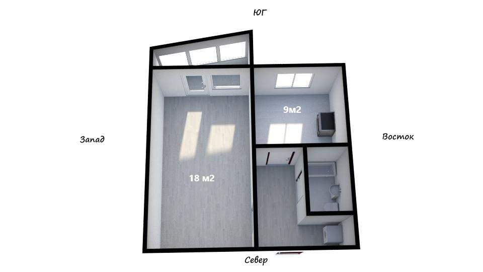 1-комнатная 33 м2 в ЖК undefined корпус null этаж 6