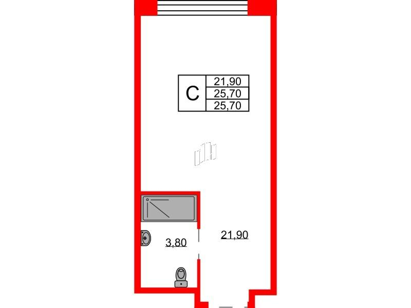 Студия 25 м2 в ЖК Industrial Avenir корпус null этаж 5
