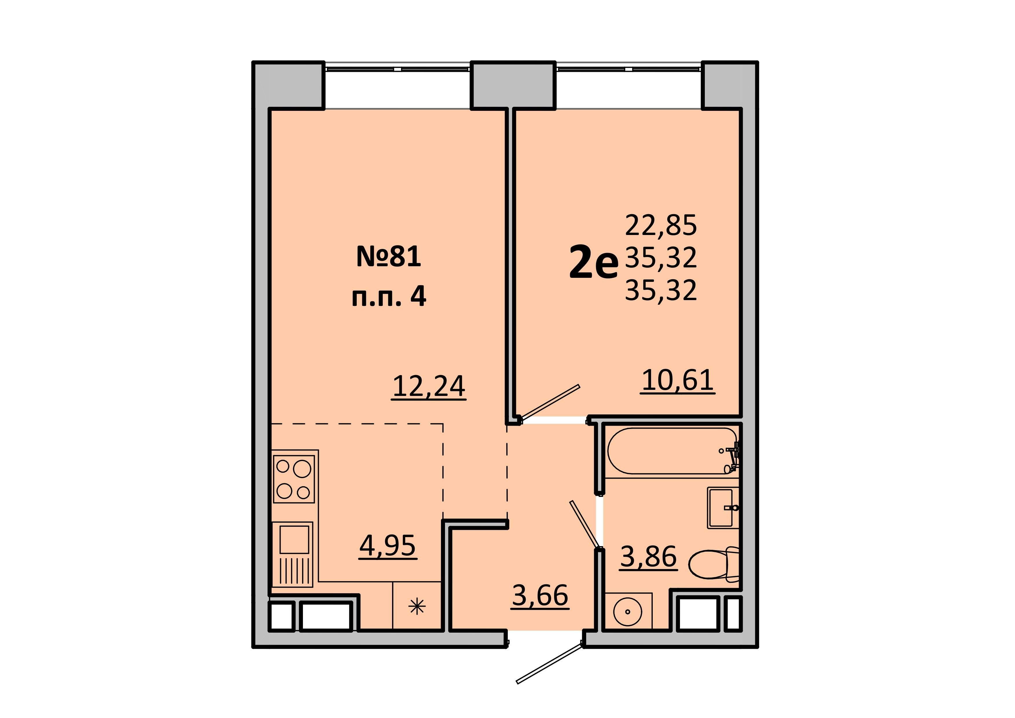 Студия 35 м2 в ЖК Каштановая Роща корпус null этаж 9