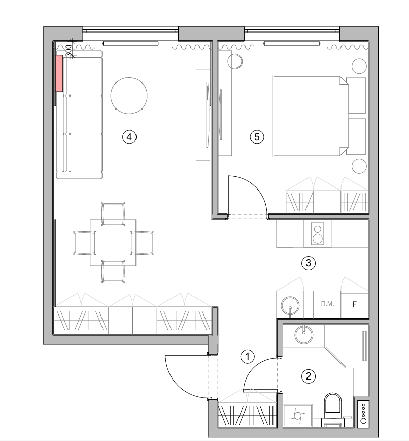 2-комнатная 52 м2 в ЖК undefined корпус null этаж 6