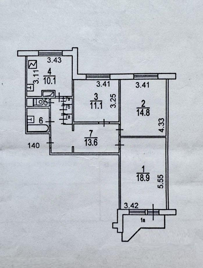 3-комнатная 74.3 м2 в ЖК undefined корпус null этаж 6