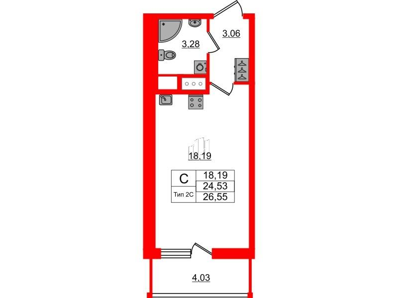 Студия 24 м2 в ЖК Setl Ривьера корпус null этаж 11