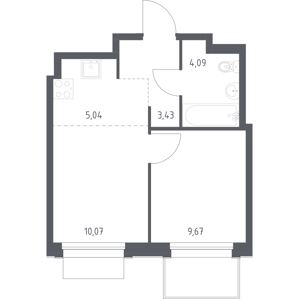 Студия 32 м2 в ЖК Новое Внуково корпус null этаж 5