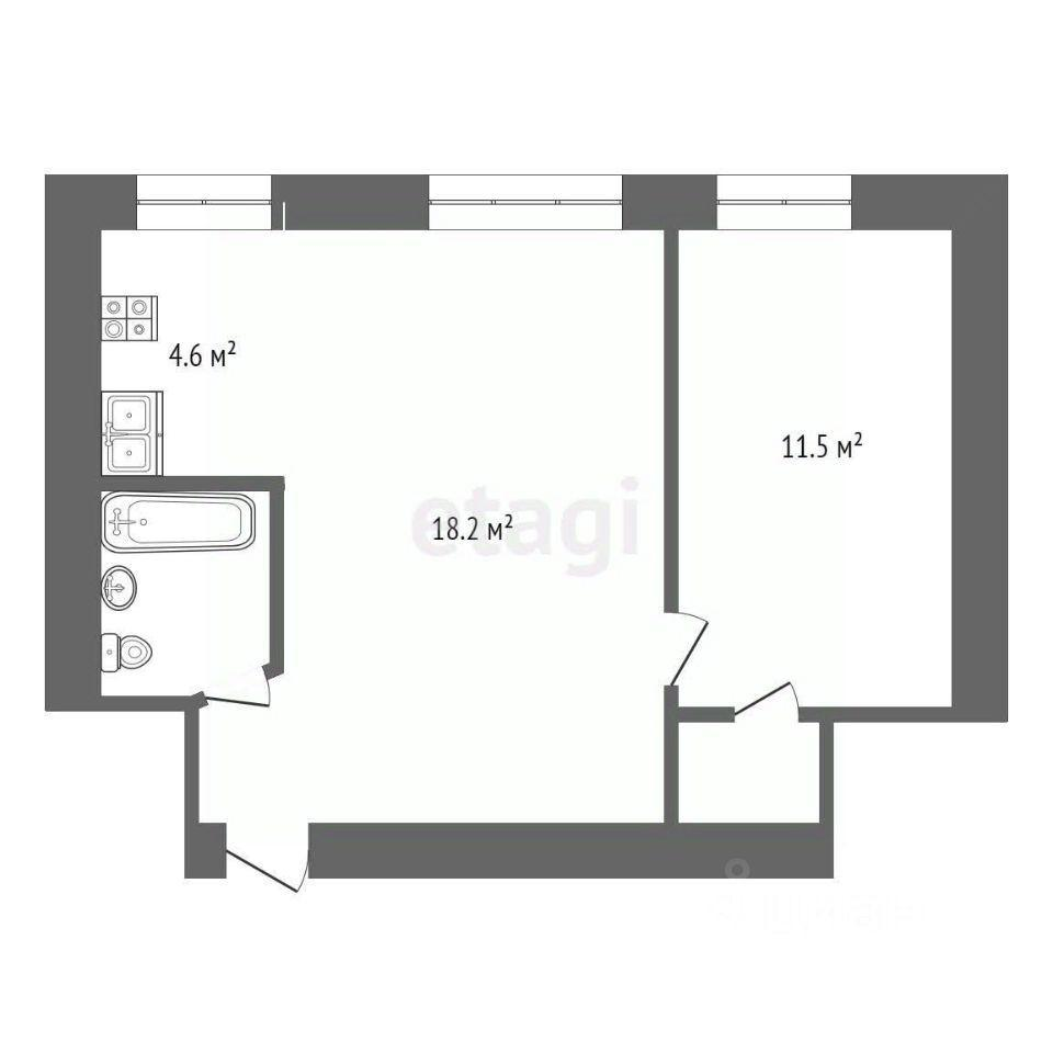 1-комнатная 38.4 м2 в ЖК undefined корпус null этаж 1