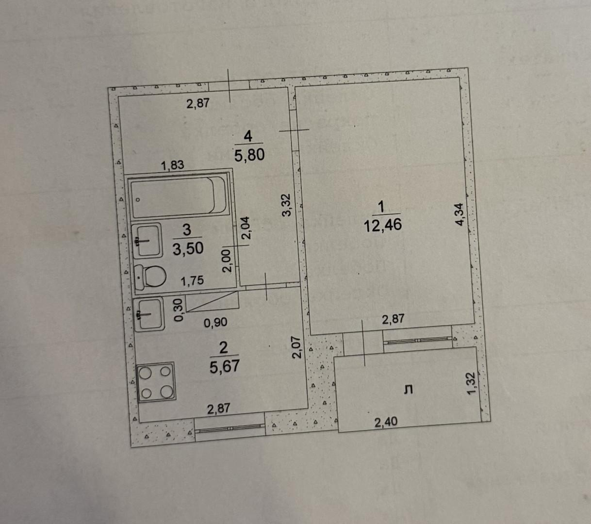 1-комнатная 27.4 м2 в ЖК undefined корпус null этаж 9