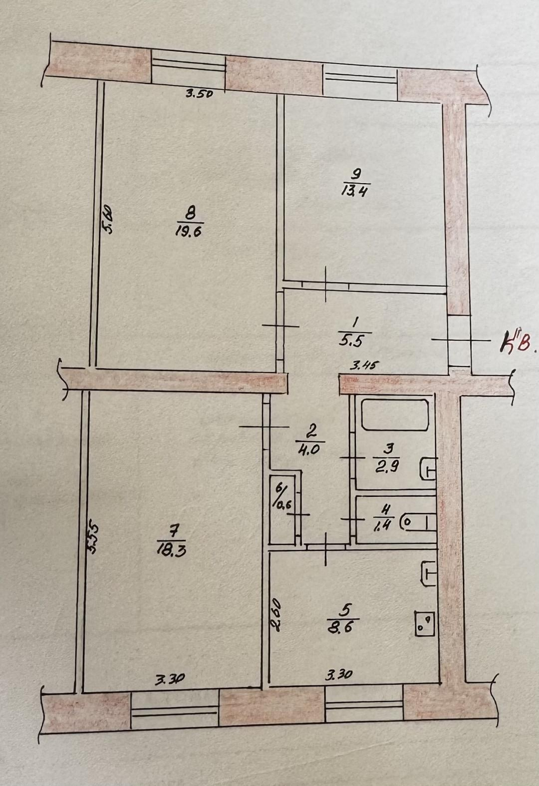 3-комнатная 74.3 м2 в ЖК undefined корпус null этаж 1