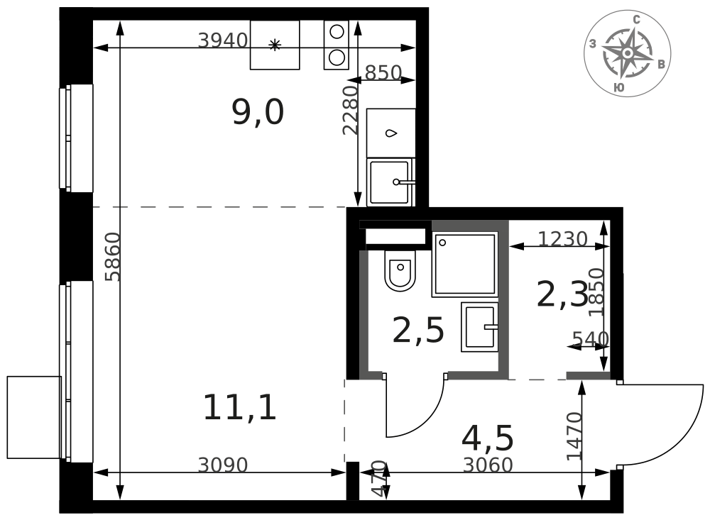 Студия 29 м2 в ЖК 1-й Ясеневский корпус null этаж 15