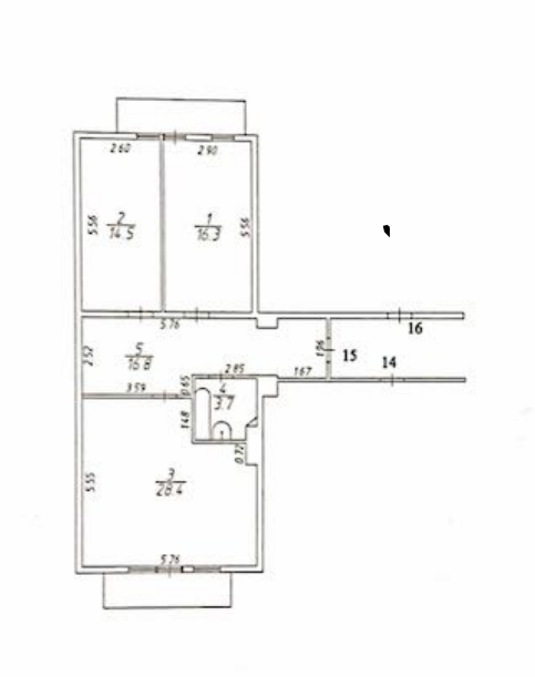 2-комнатная 79.7 м2 в ЖК undefined корпус null этаж 3