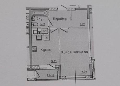 1-комнатная 39.5 м2 в ЖК undefined корпус null этаж 6
