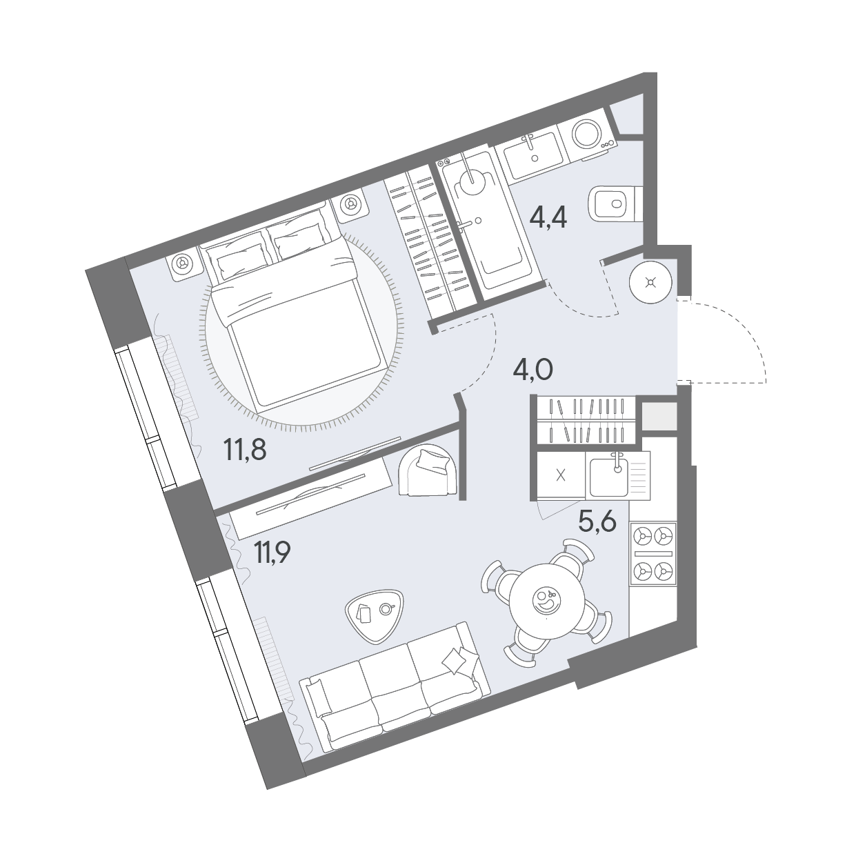 1-комнатная 37 м2 в ЖК Родина Переделкино корпус null этаж 5