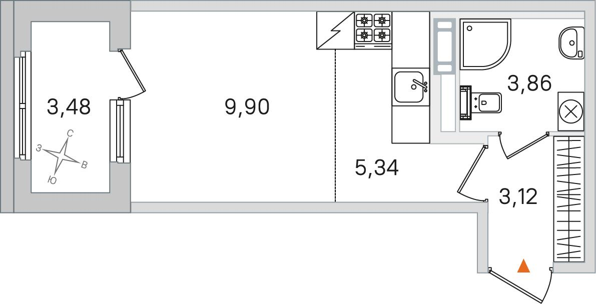 Студия 23 м2 в ЖК Дубровский корпус null этаж 2