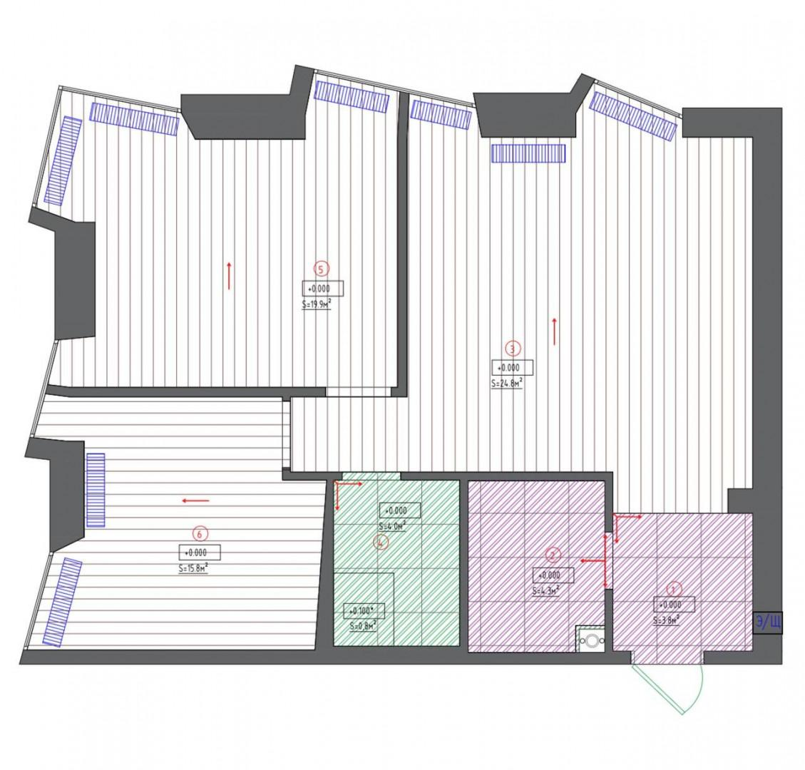 2-комнатная 65.9 м2 в ЖК undefined корпус null этаж 7