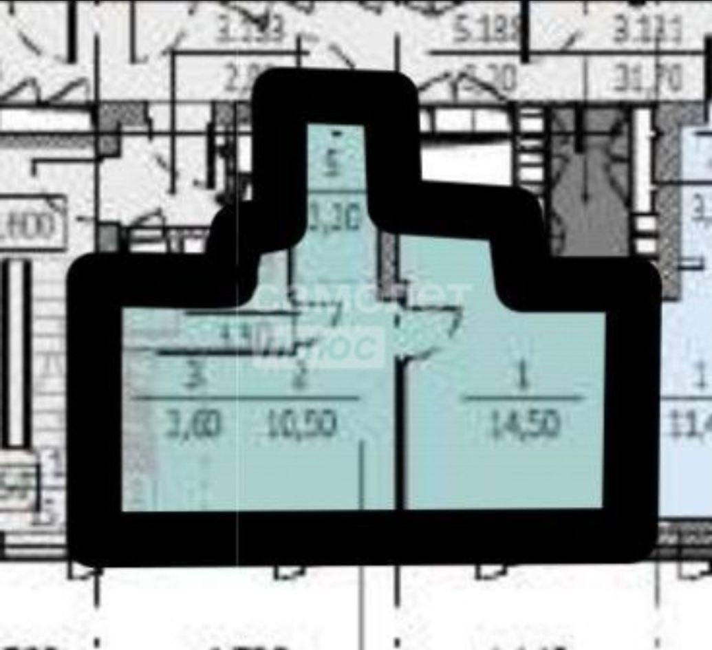 1-комнатная 35.3 м2 в ЖК undefined корпус null этаж 9