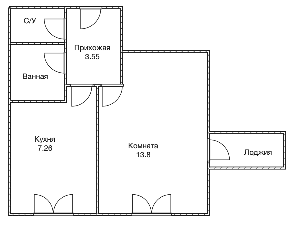1-комнатная 27.8 м2 в ЖК undefined корпус null этаж 6
