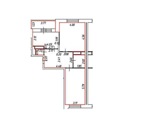 2-комнатная 63.1 м2 в ЖК undefined корпус null этаж 14