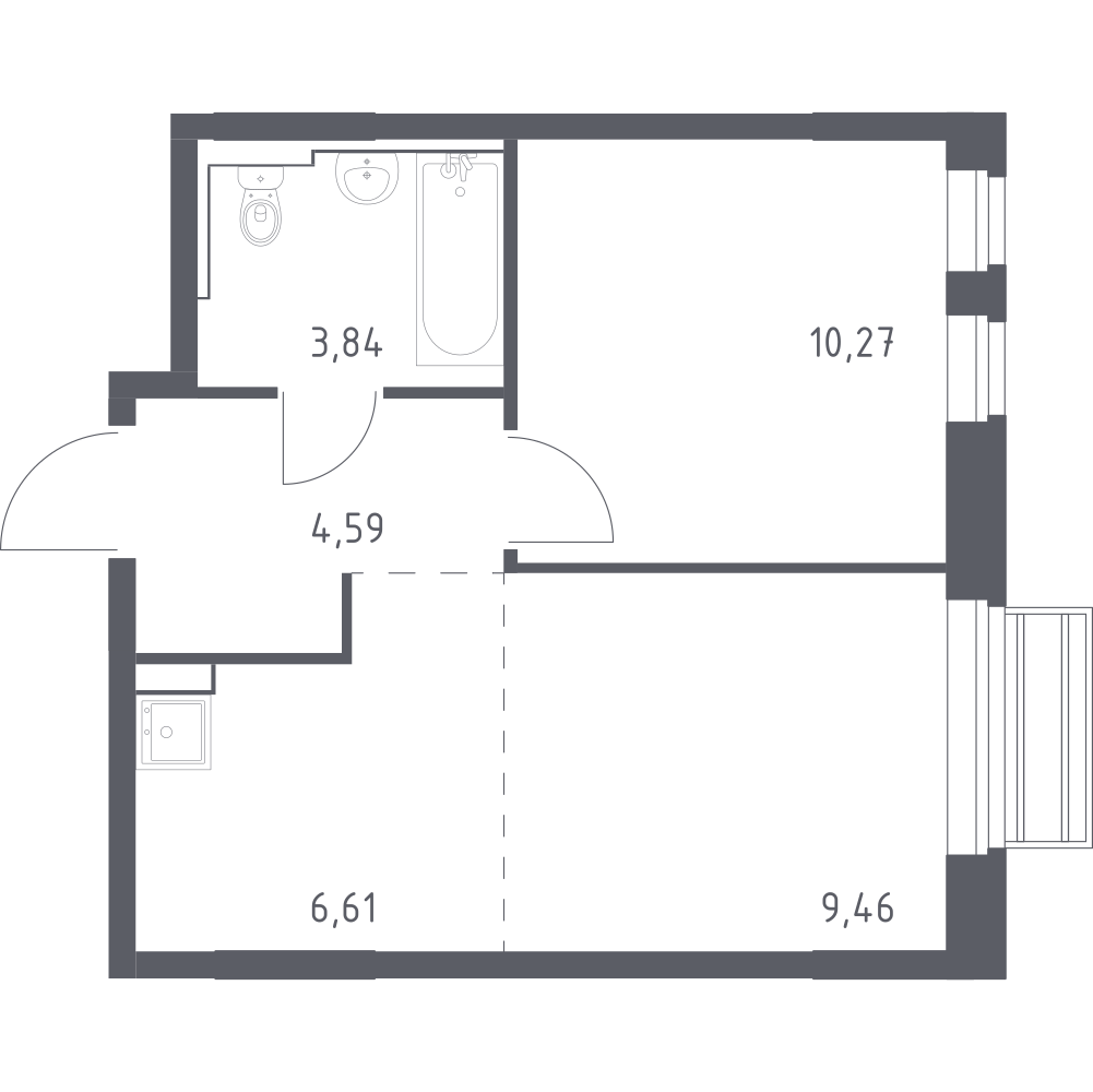 Студия 34 м2 в ЖК Рублёвский Квартал корпус null этаж 5