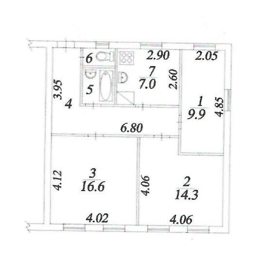 3-комнатная 63.3 м2 в ЖК undefined корпус null этаж 1