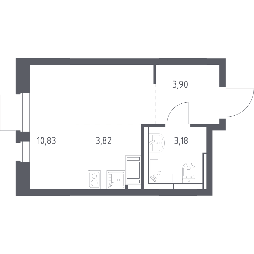 Студия 21 м2 в ЖК Пятницкие Луга корпус null этаж 7